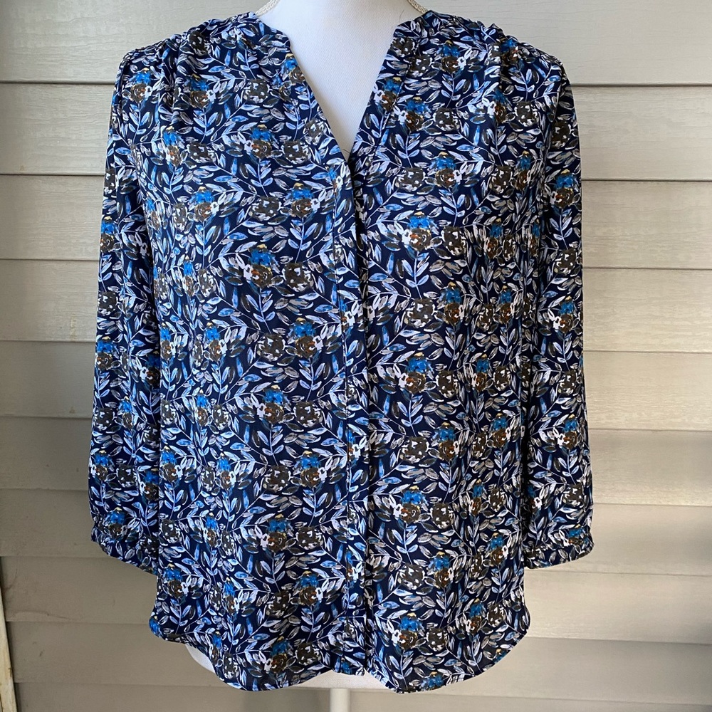 ✨NYDJ Pintuck Pleat Crepe Blouse XS